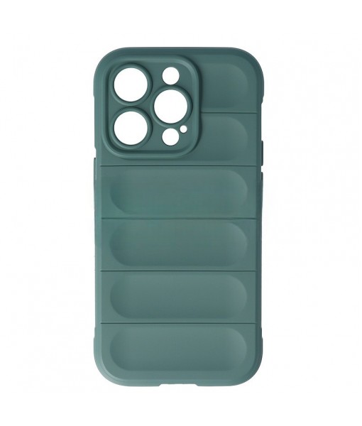 Husa iPhone 14 Pro Max, Silicon Cauciucat cu Protectie Camera, Verde